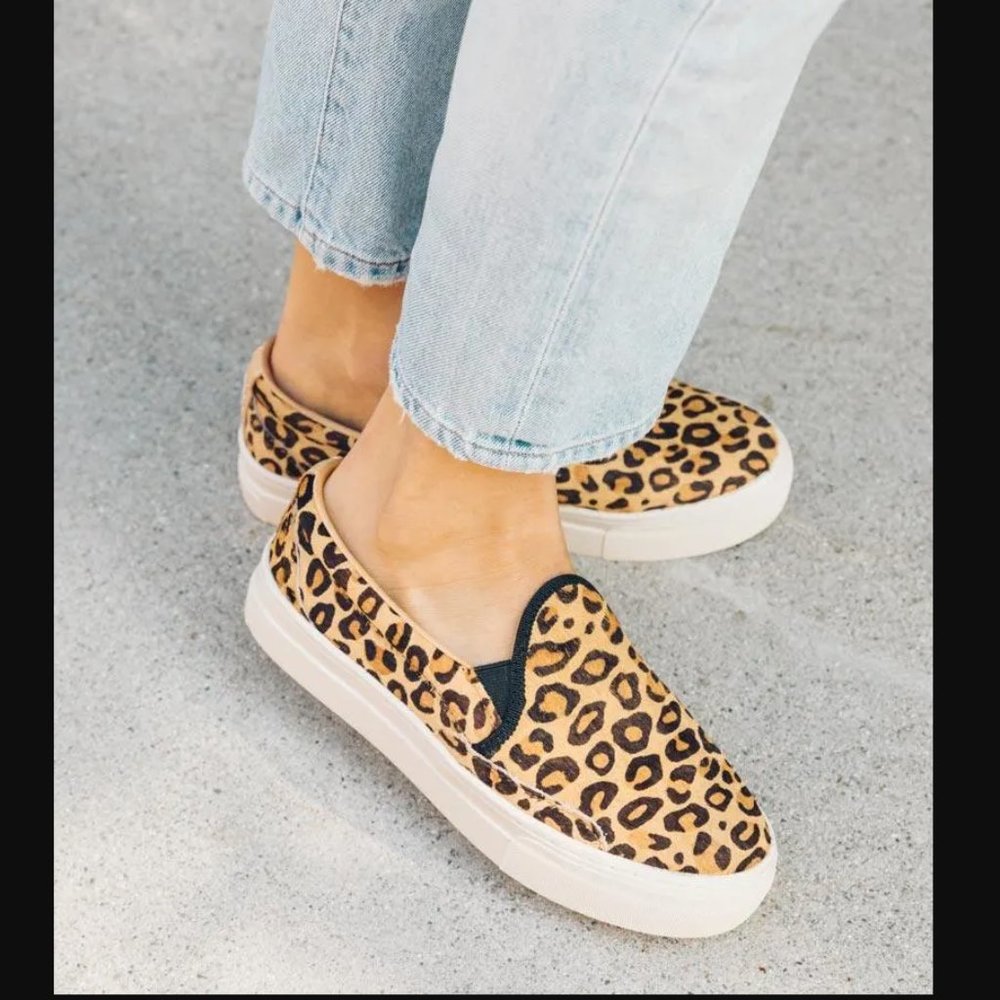 Soludos Leopard Bondi Platform Sneaker Flats 10 41